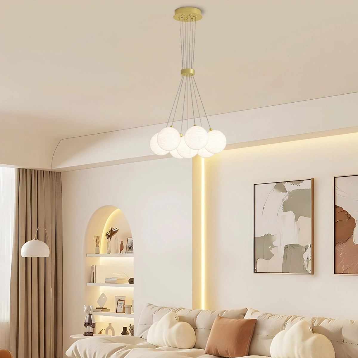 Feyran French Tulip Flower & Ball Chandelier