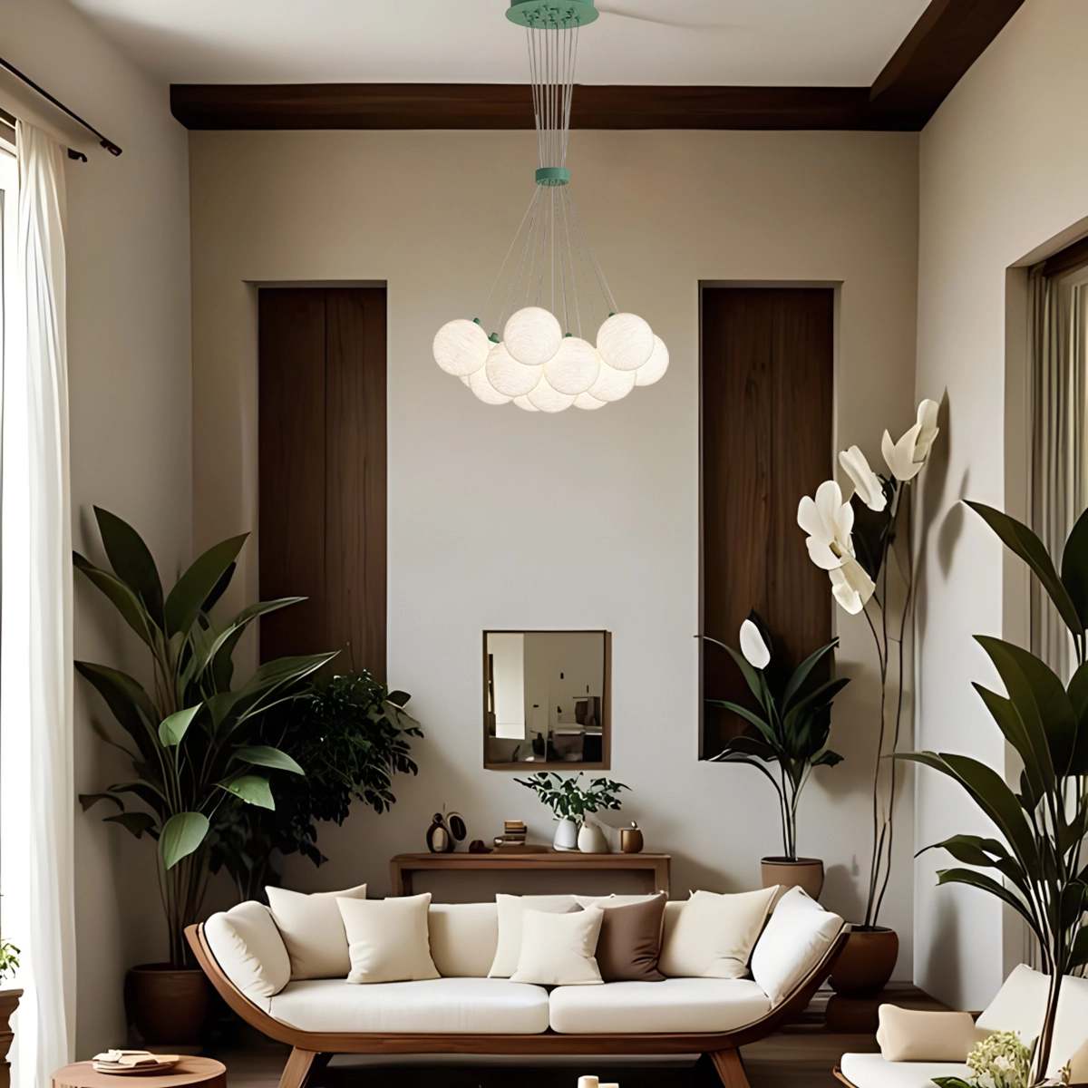 Feyran French Tulip Flower & Ball Chandelier