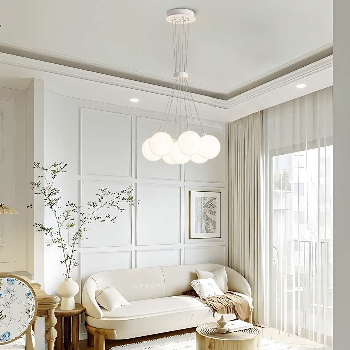 Feyran French Tulip Flower & Ball Chandelier