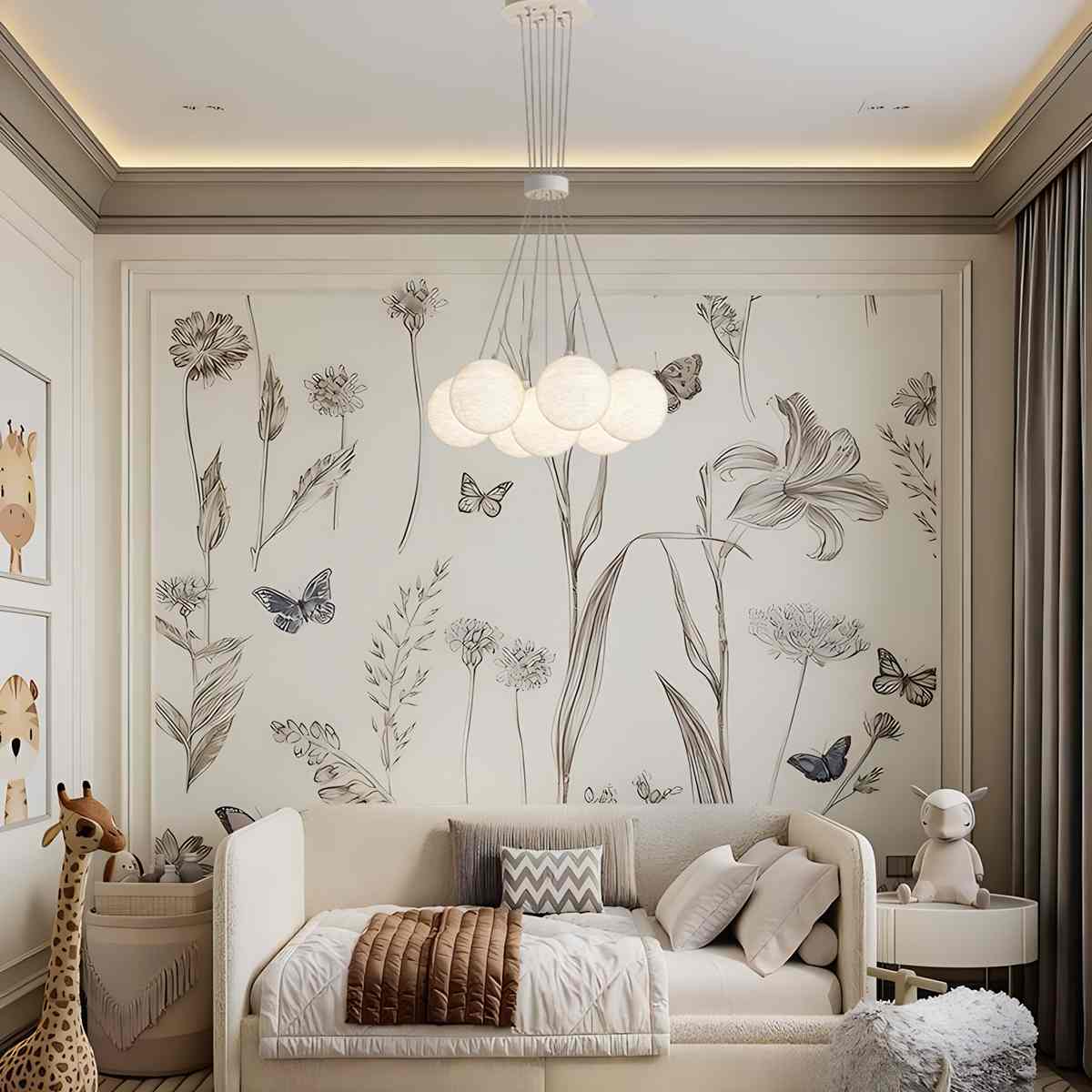 Feyran French Tulip Flower & Ball Chandelier