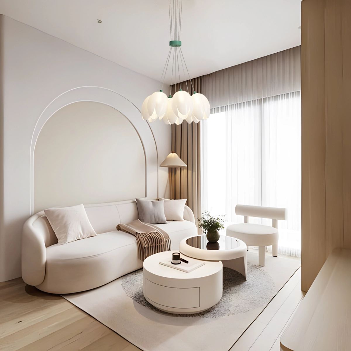 Feyran French Tulip Flower & Ball Chandelier