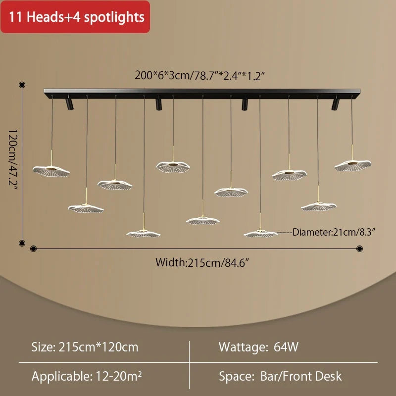 Feyran Creative Lotus Leaf Dining Room Pendant Light