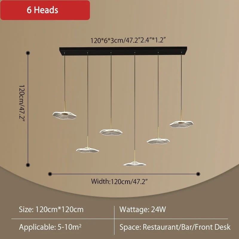 Feyran Creative Lotus Leaf Dining Room Pendant Light