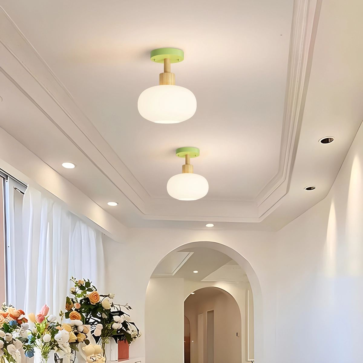 Feyran Nordic Modern Hallway Glass Ceiling Light
