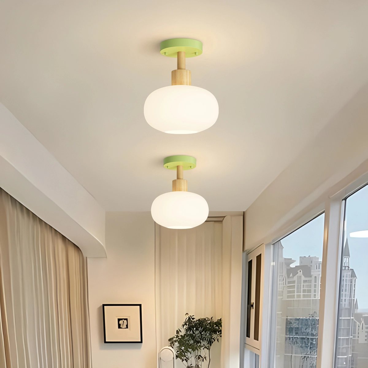 Feyran Nordic Modern Hallway Glass Ceiling Light