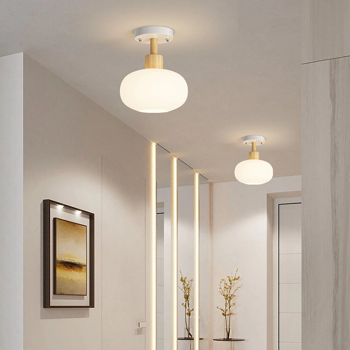 Feyran Nordic Modern Hallway Glass Ceiling Light