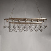 Aubrey Oval Crystal Ball 7 Light Chandelier-Chandelier-Feyran-Silver-Feyran