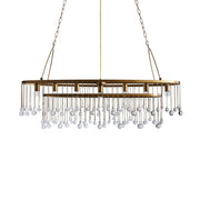 Aubrey Oval Crystal Ball 7 Light Chandelier-Chandelier-Feyran-Bronze-Feyran