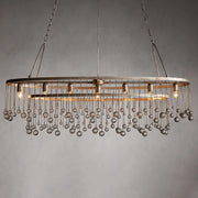 Aubrey Oval Crystal Ball 7 Light Chandelier-Chandelier-Feyran-Bronze-Feyran