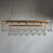 Aubrey Oval Crystal Ball 7 Light Chandelier-Chandelier-Feyran-Brass-Feyran