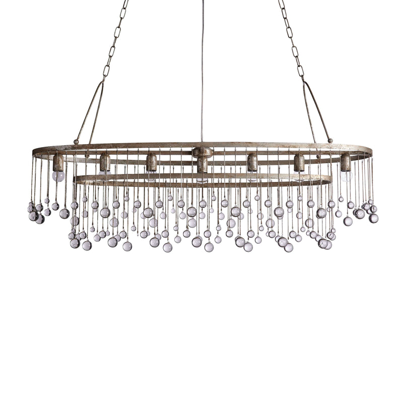 Aubrey Oval Crystal Ball 7 Light Chandelier-Chandelier-Feyran-Bronze-Feyran