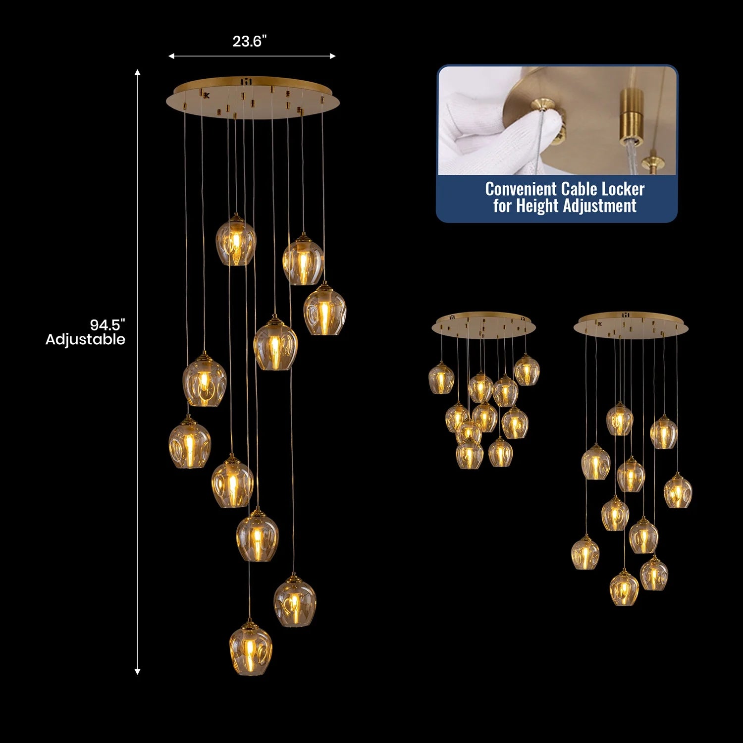 dimension-of-aura-luxury-glass-chandelier-in-foyer-Feyran-lighting