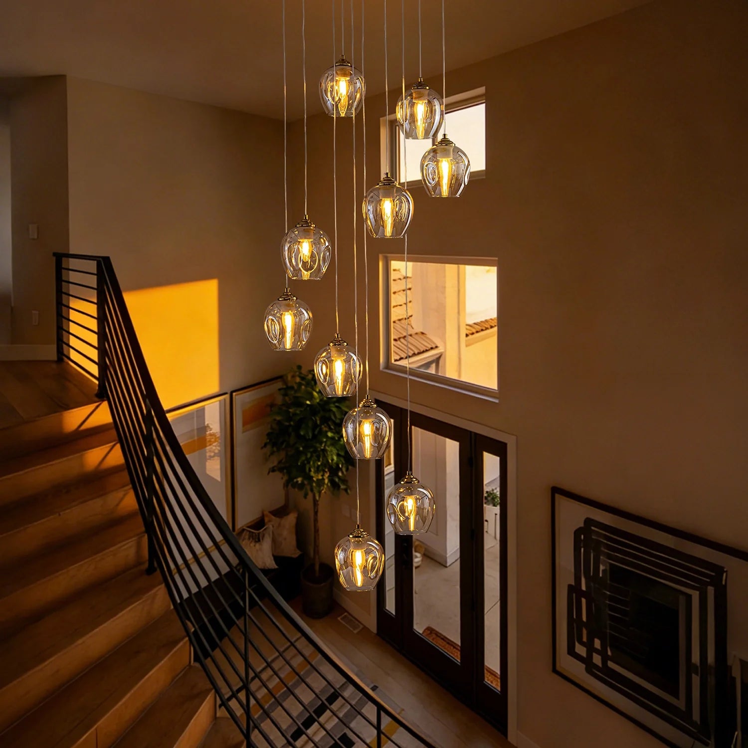 aura-luxury-glass-chandelier-in-foyer-Feyran-lighting-1