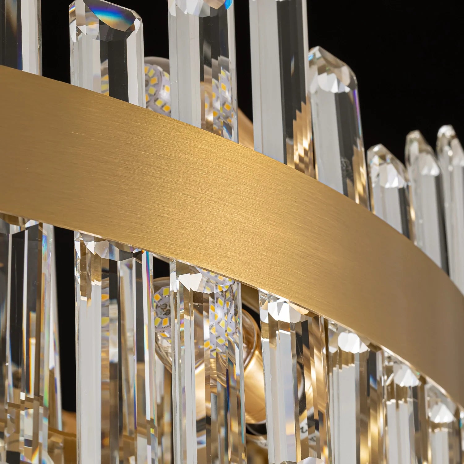 sturdy-frame-of-aurum-luxury-layered-gold-crystal-chandelier-ch470-Feyran-lighting