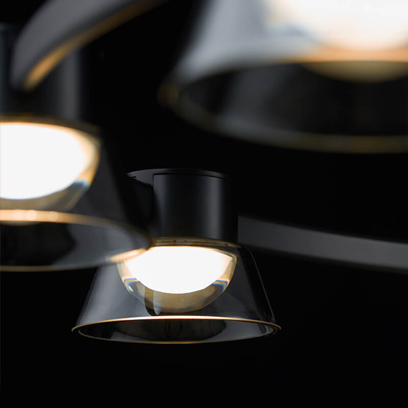 Black Round Chandelier With 9 Led Lamp Bulb-detail-2 | Feyran