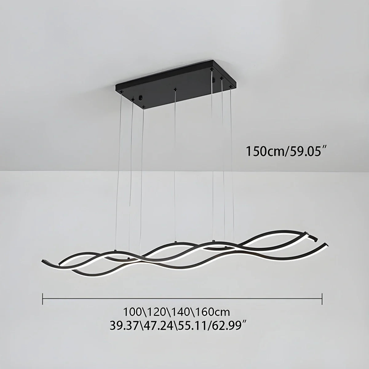 Feyran Nordic Minimalist Wave Long Pendant Light