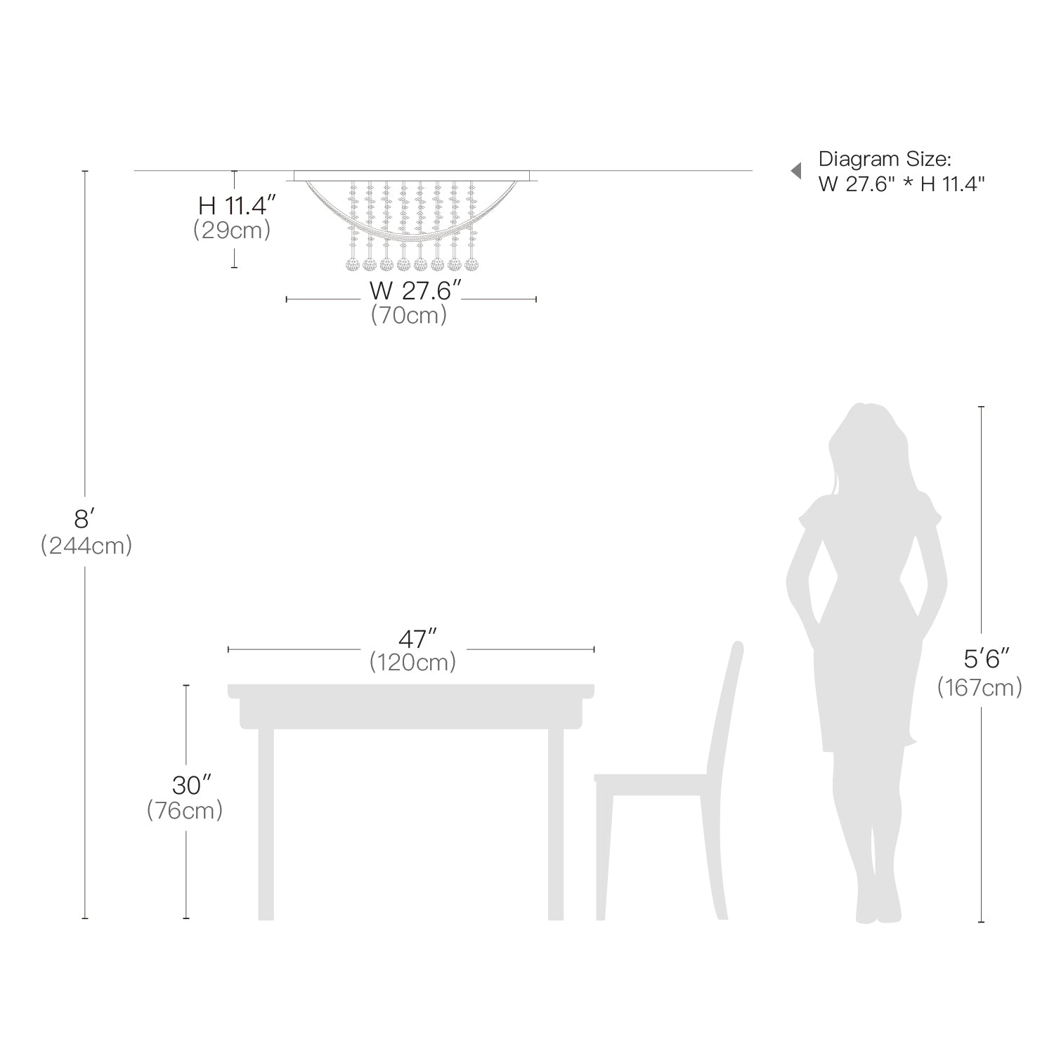 Luxury Boat Shape Crystal Chandelier - Modern Ceiling Light for Dining Room-Size | Feyran