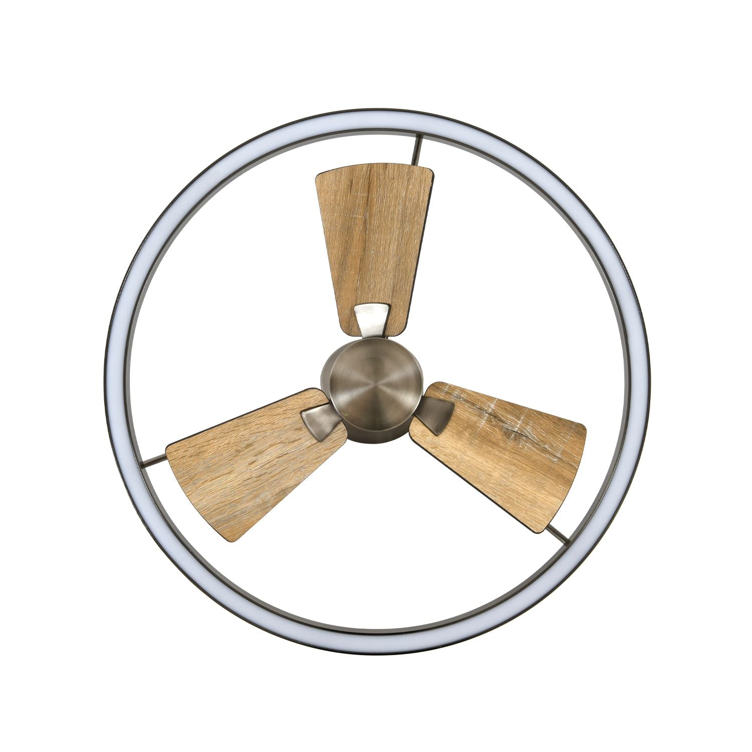 brushed nickel modern ceiling fan with led light ring