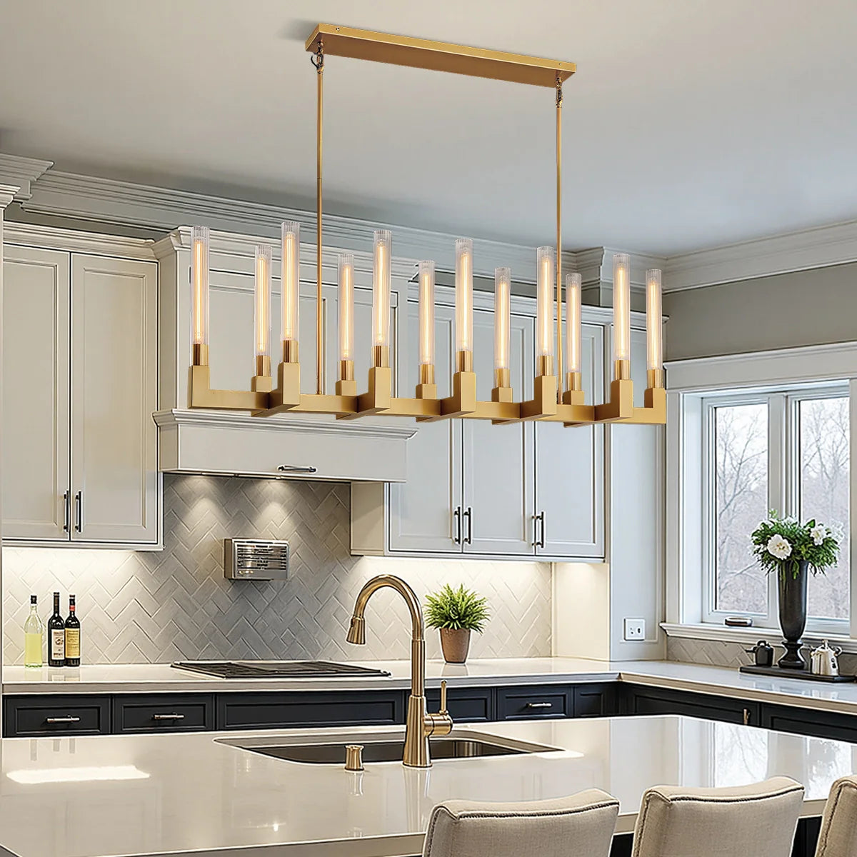 cannele-glass-linear-chandelier-in-kitchen-island-ch454-20250829-Feyran-lighting