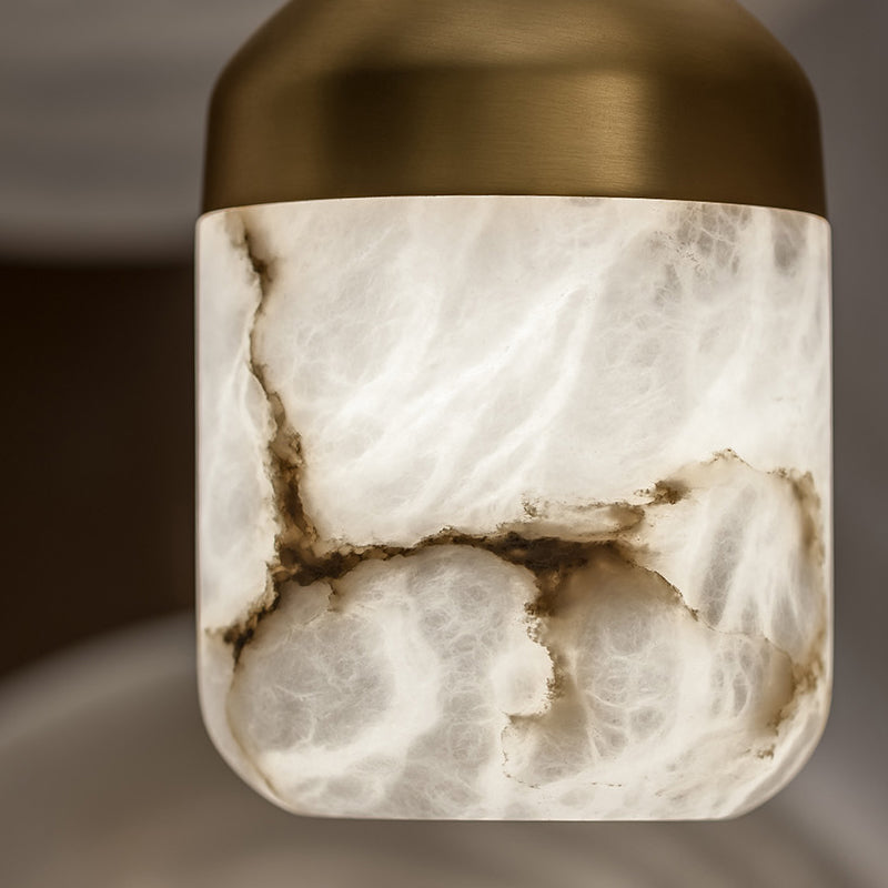 Cascade Modern Minimalist Alabaster Staircases Pendant Chandelier