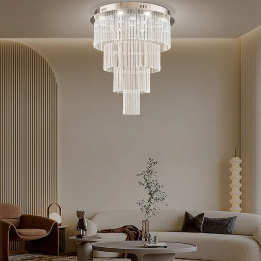 Multi Layers Round Raindrop Chandelier - Ceiling Light | Feyran