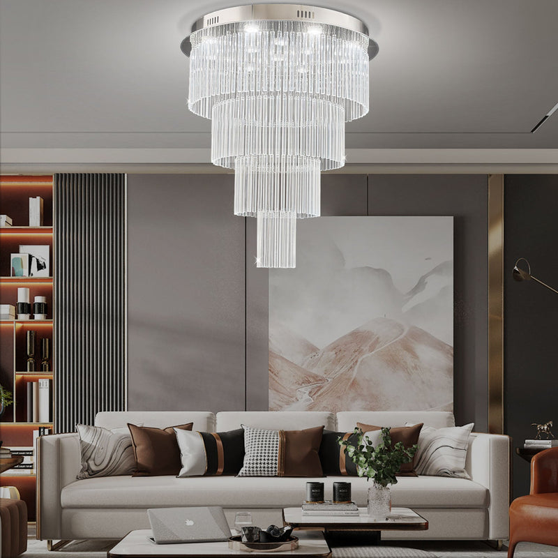 Multi Layers Round Raindrop Chandelier - Ceiling Light | Feyran
