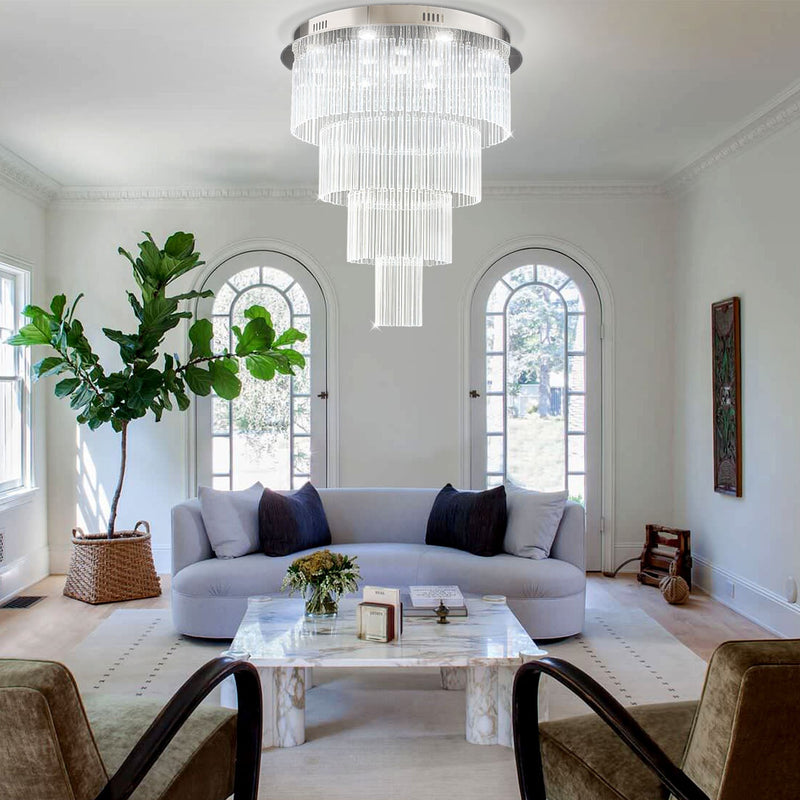 Multi Layers Round Raindrop Chandelier - Ceiling Light | Feyran