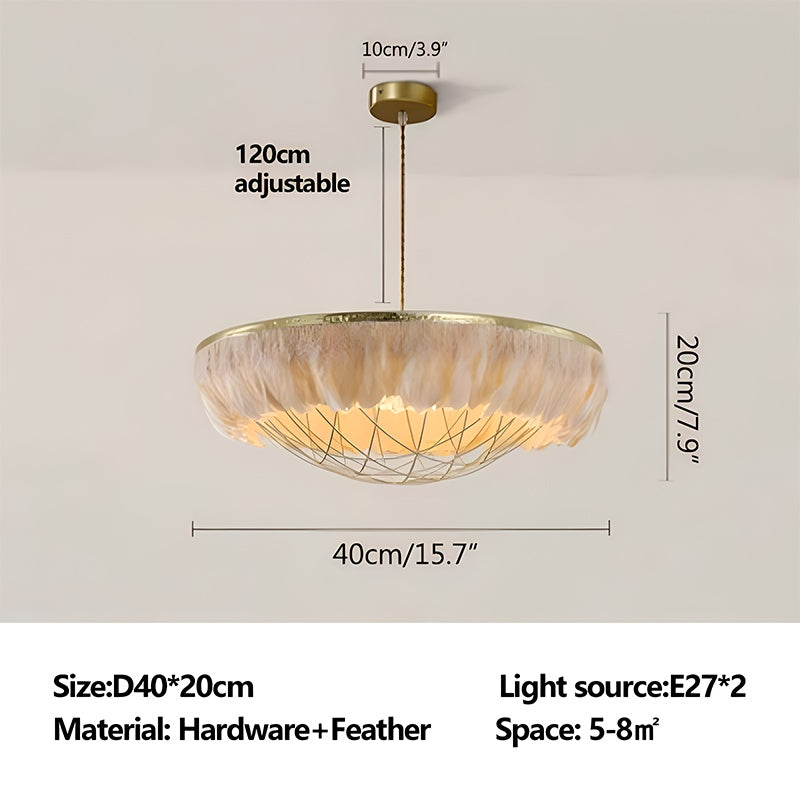 Feyran Feather Bird’s Nest Lamp for Bedroom Living Room