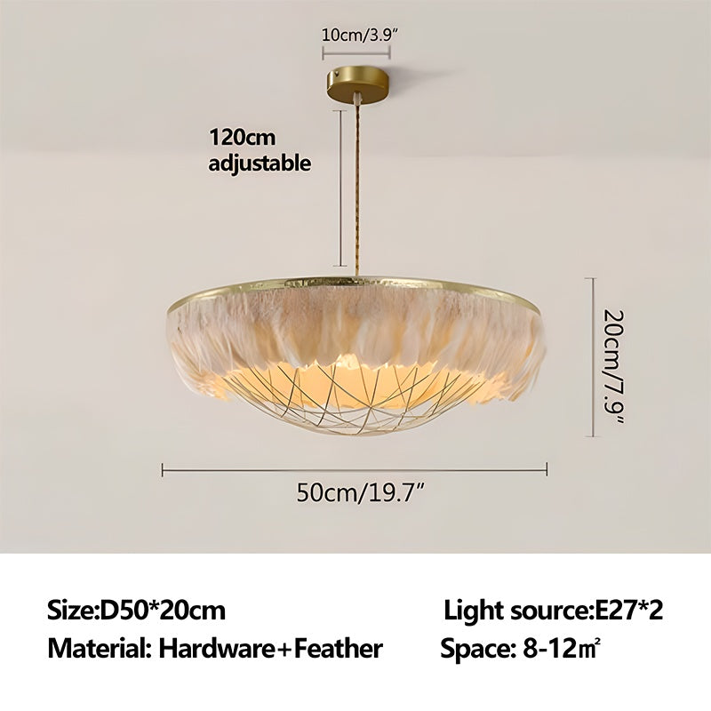 Feyran Feather Bird’s Nest Lamp for Bedroom Living Room