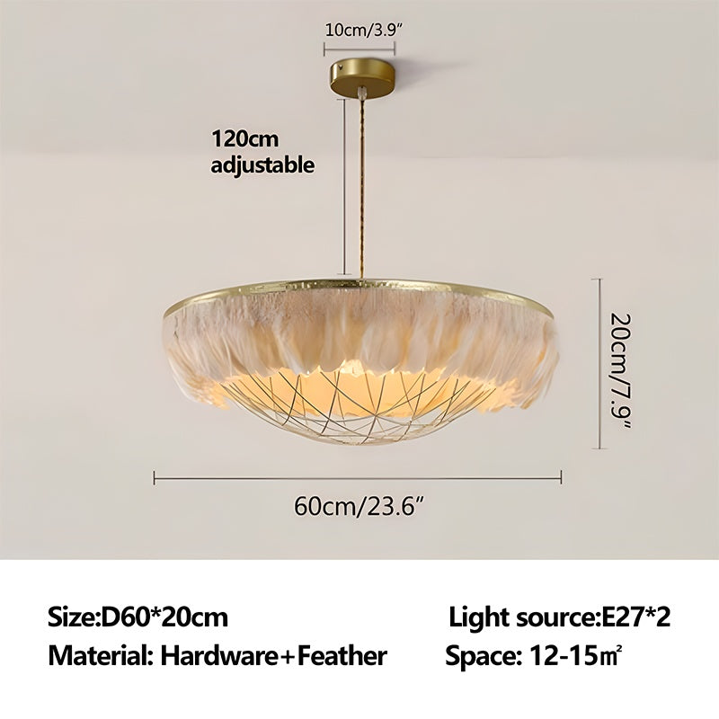Feyran Feather Bird’s Nest Lamp for Bedroom Living Room