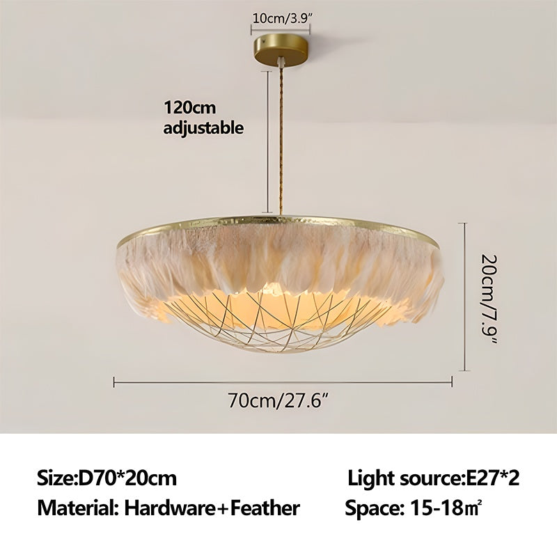 Feyran Feather Bird’s Nest Lamp for Bedroom Living Room
