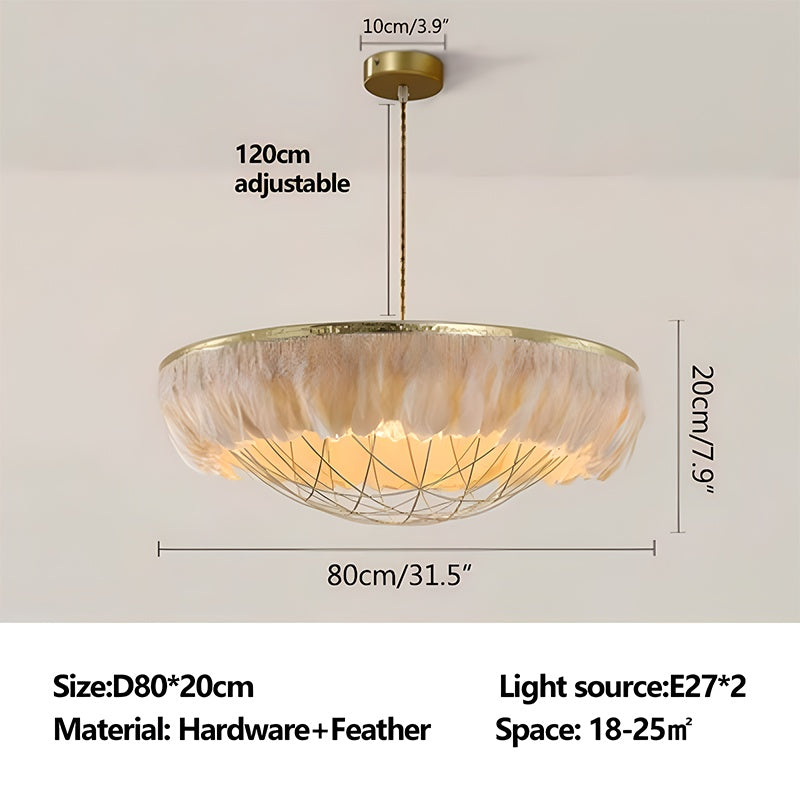 Feyran Feather Bird’s Nest Lamp for Bedroom Living Room