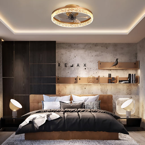 Circular CeilingFan Light Modern And Simple Creative Embedded Integrated bedroom gold|Feyran
