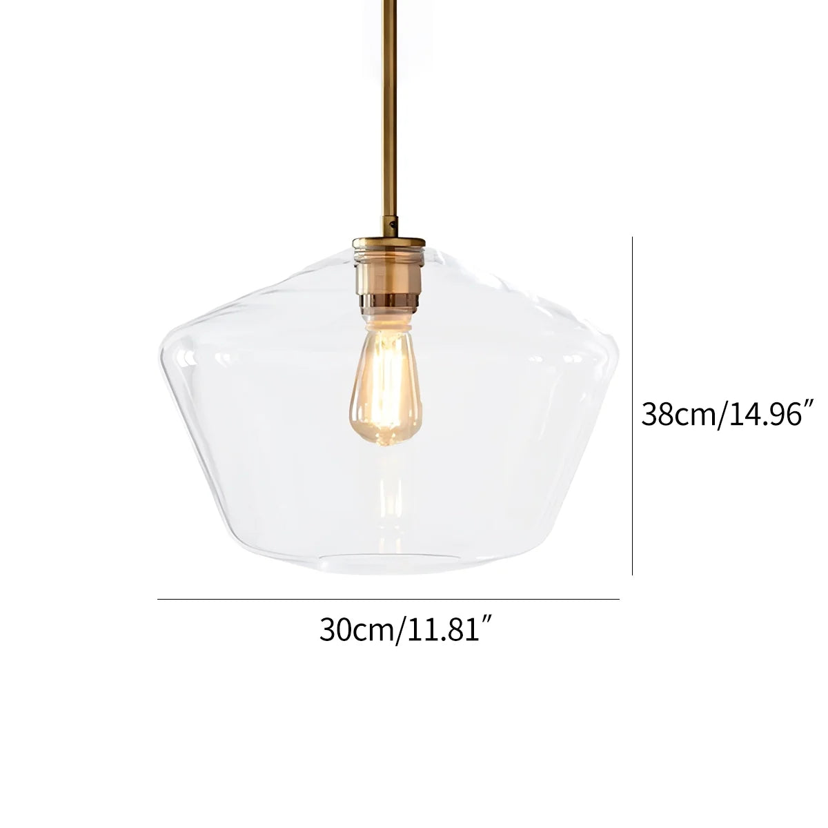 Feyran Hailie Clear Glass Pendant Light for Kitchen