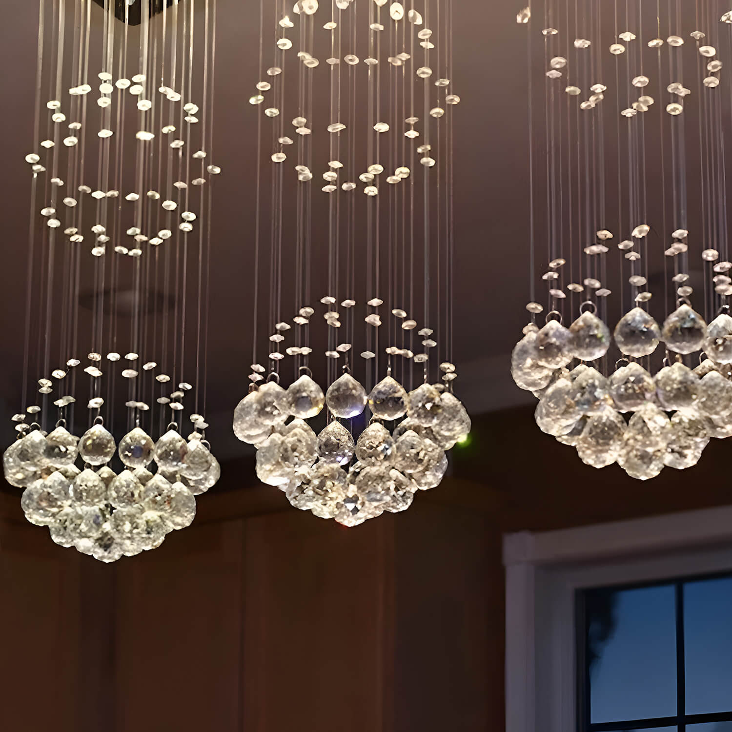 Contemporary Island Crystal Raindrop Chandelier - Dining Room Ceiling Light-details-3 |Feyran