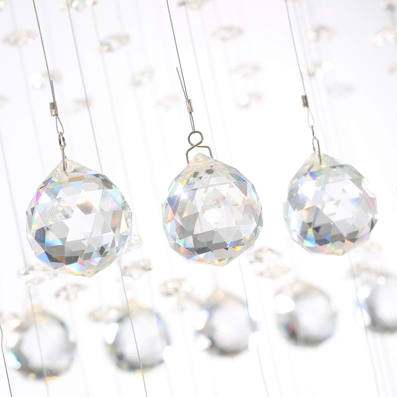 Contemporary Rectangular Crystal Chandelier Ceiling Light -details-2|Feyran