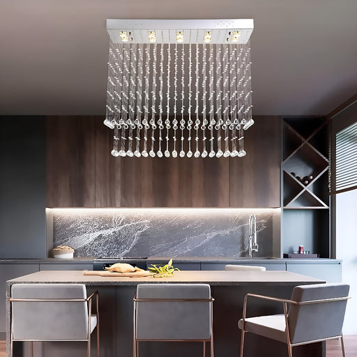 Contemporary Rectangular Crystal Chandelier Ceiling Light -dining-room-3|Feyran