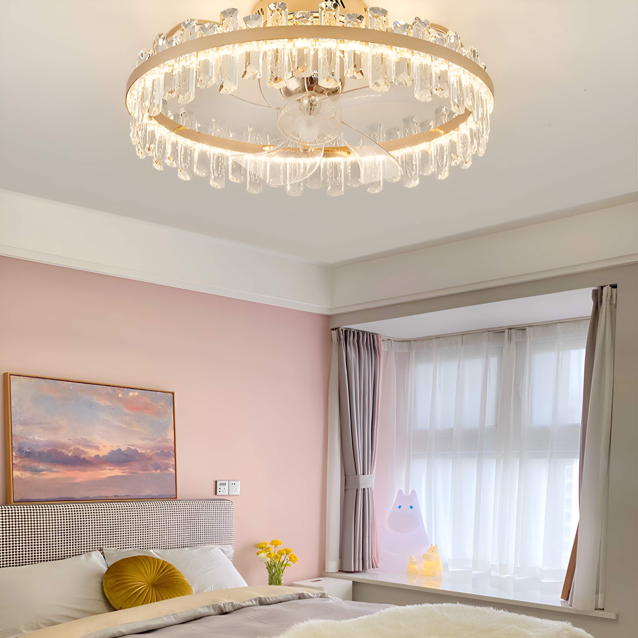 Crystal Ceiling Fan Oscillating Ceiling Fan Light bedroom-3 | Feyran