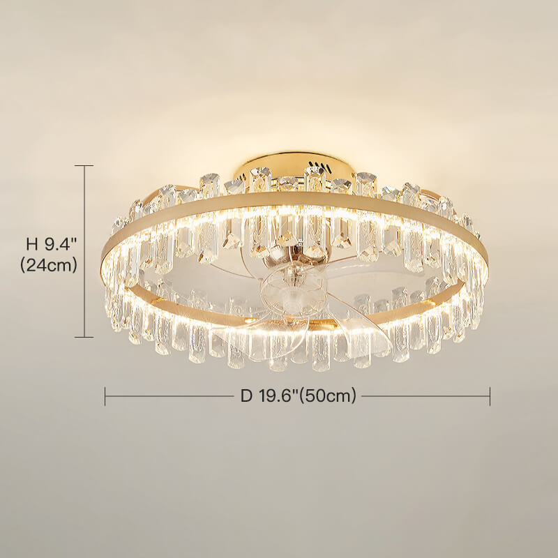 Crystal Ceiling Fan Oscillating Ceiling Fan Light bedroom-size | Feyran