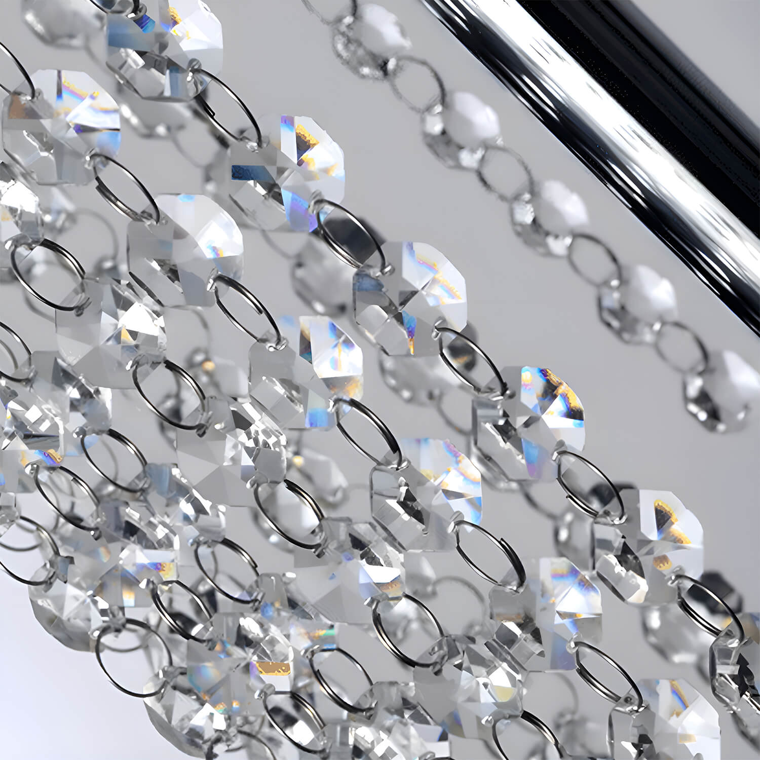 Crystal Floor Lamp for Bedroom Cloth Shade Crystal Pendant-details |Feyran