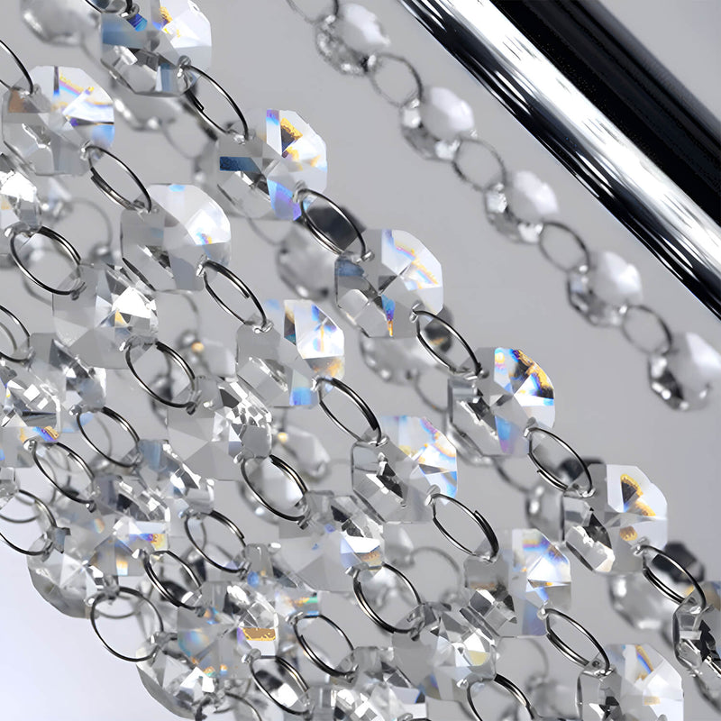 Crystal Floor Lamp for Bedroom Cloth Shade Crystal Pendant-details |Feyran