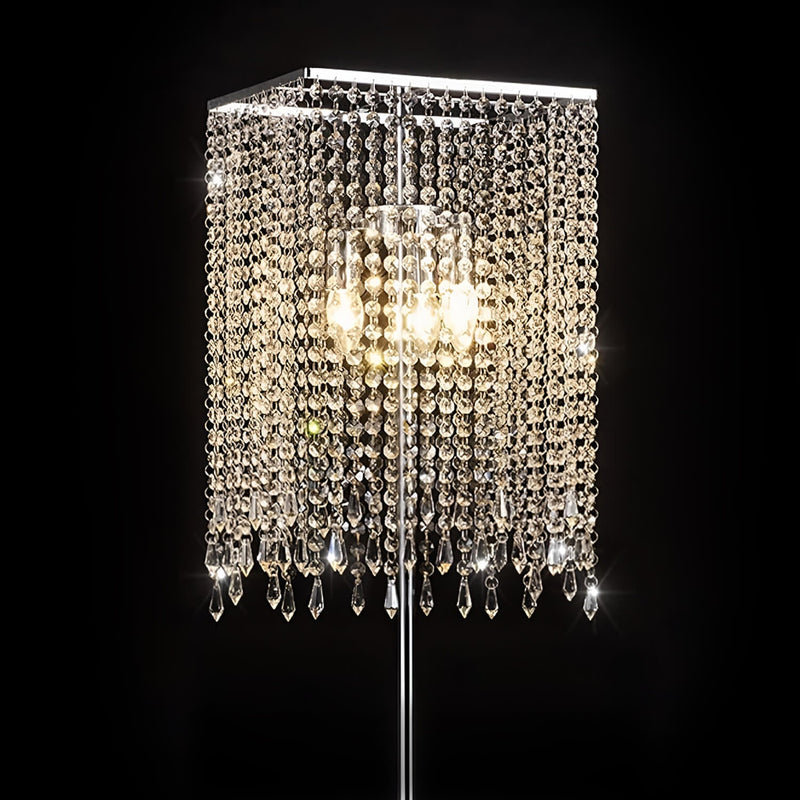 Crystal Floor Lamp for Bedroom Vertical Glass Square Lamp-details-5| Feyran