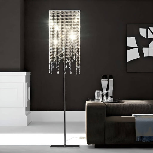 Crystal Floor Lamp for Bedroom Vertical Glass Square Lamp-living-room-1 | Feyran