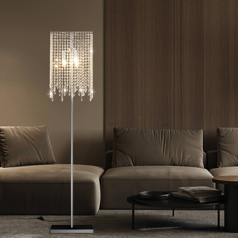 Crystal Floor Lamp for Bedroom Vertical Glass Square Lamp-living-room-2 | Feyran