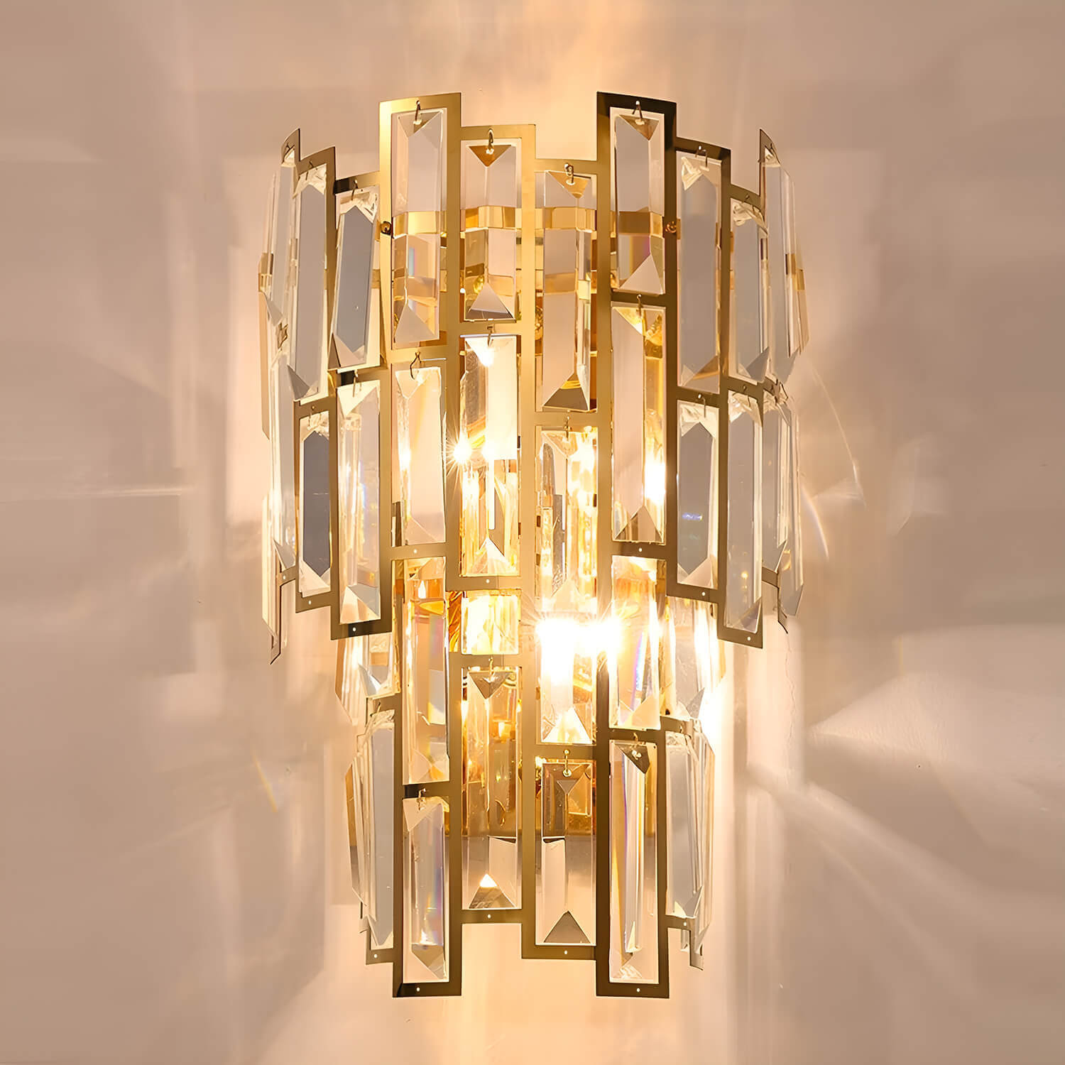 Postmodern Elegant Art Gold Crystal Wall Sconce Lamp for Indoor-detail1 |Feyran