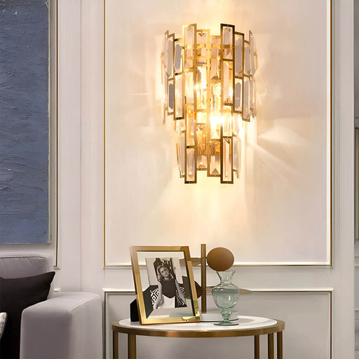 Postmodern Elegant Art Gold Crystal Wall Sconce Lamp for Indoor-detail5 |Feyran