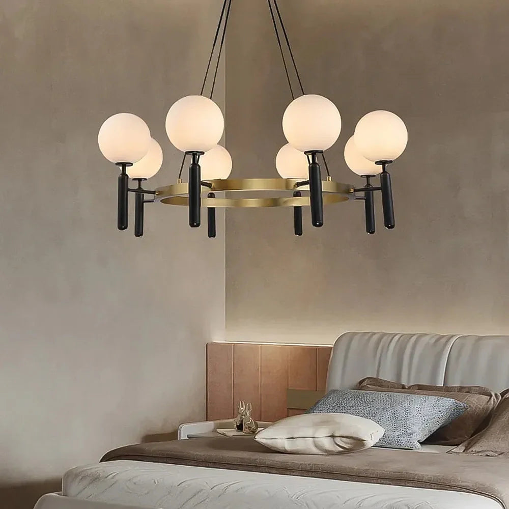 designer-black-gold-globe-chandelier-installed-in-bedroom-ch4224-20250711-Feyran-lighting