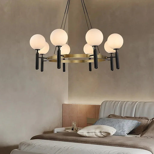 designer-black-gold-globe-chandelier-installed-in-bedroom-ch4224-20250711-Feyran-lighting