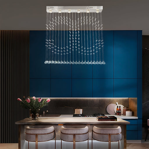 Double C Crystal Chandelier Custom Ceiling Light-dining-room-2|Feyran