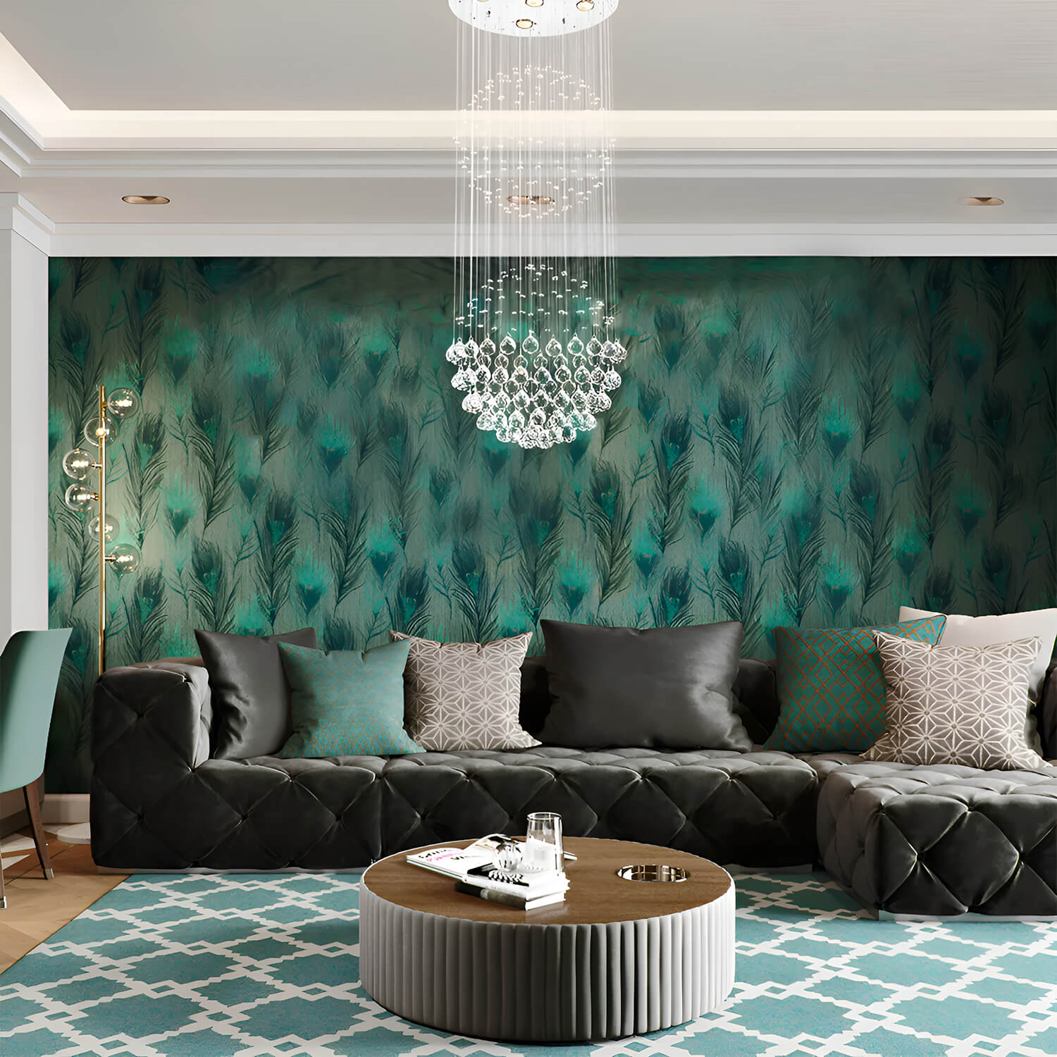 Double Sphere Raindrop Crystal Chandelier-living room|Feyran